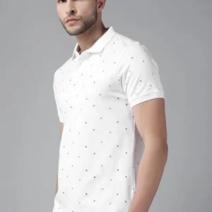 Roadster Men's Printed Polo Collar T-shirt