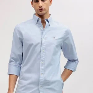 GANT Men's Solid Button-down Collar Full Sleeves Shirt